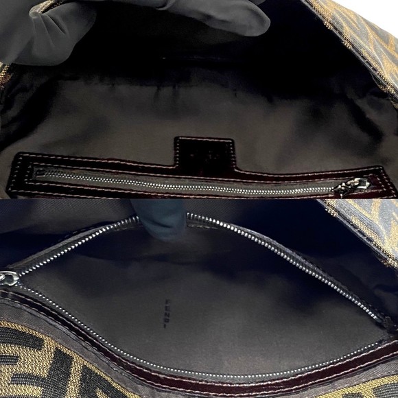 FENDI Mamma Bucket FF All-over Pattern Canvas Mini Shoulder Bag Brown - Picture 9 of 11